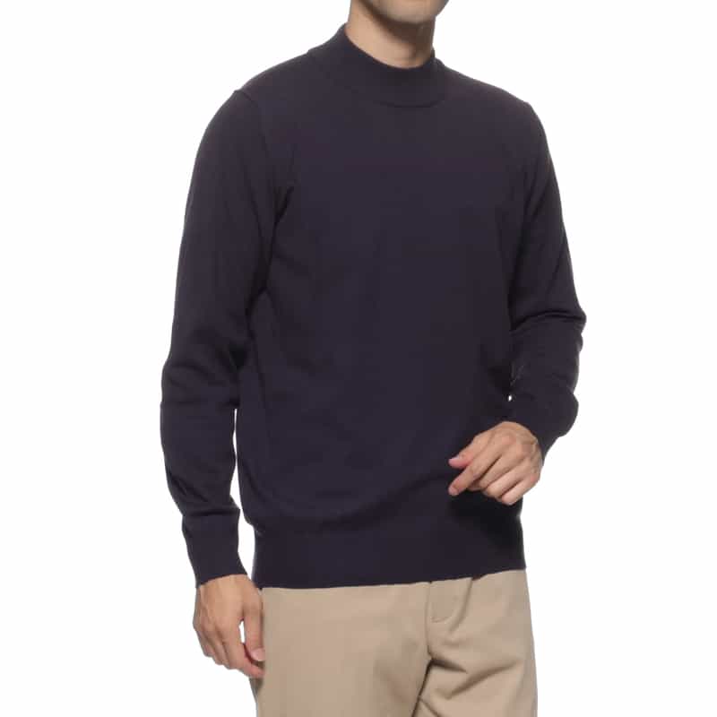 BARNEYS NEW YORK モックネックニットプルオーバー PURPLE