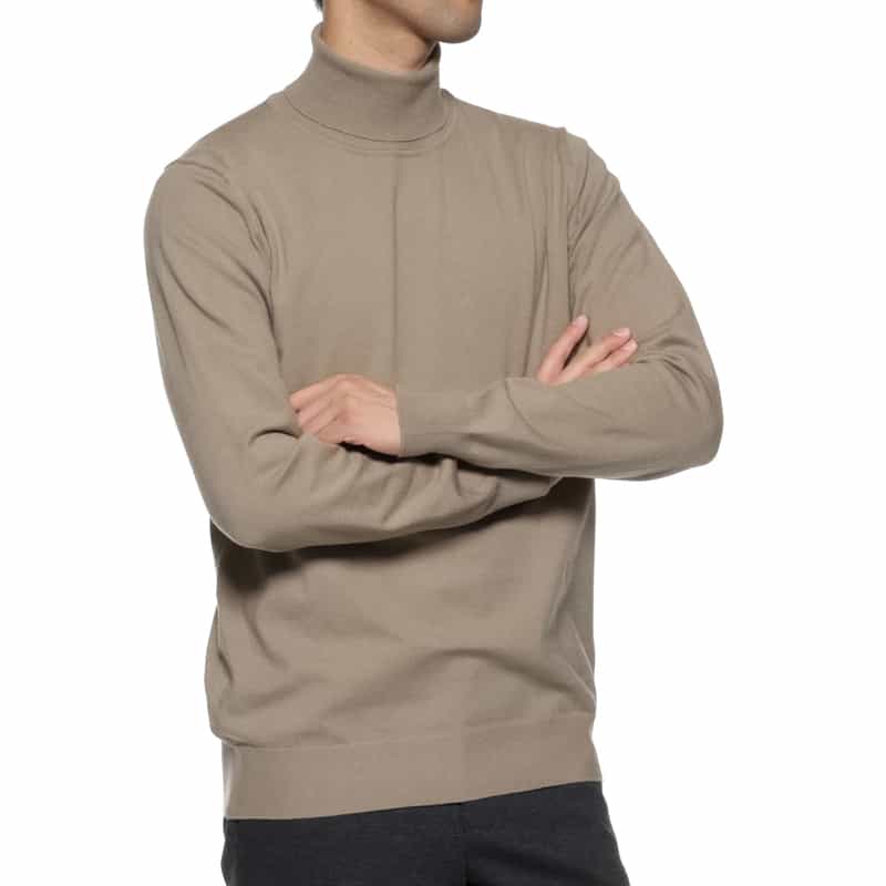 ウォッシャブル タートルネックニットプルオーバー