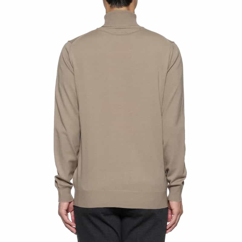 BARNEYS NEW YORK ウォッシャブル タートルネックニットプルオーバー BEIGE