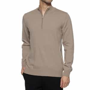 ウォッシャブル ハーフジップニットプルオーバー