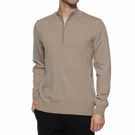 ウォッシャブル ハーフジップニットプルオーバー