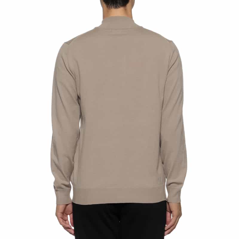BARNEYS NEW YORK ウォッシャブル ハーフジップニットプルオーバー BEIGE