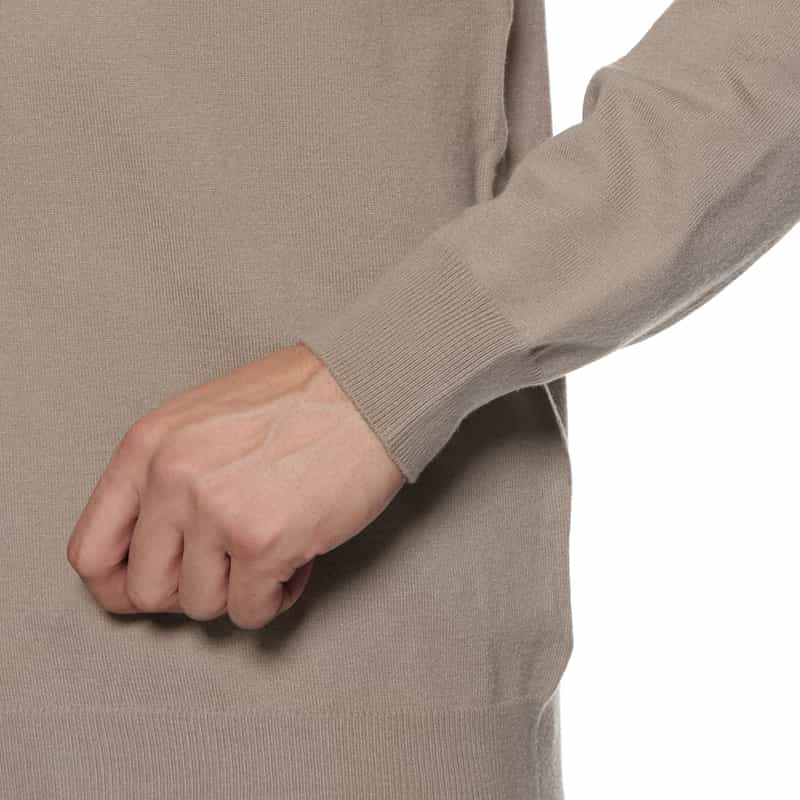 BARNEYS NEW YORK ウォッシャブル ハーフジップニットプルオーバー BEIGE