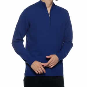 ウォッシャブル ハーフジップニットプルオーバー