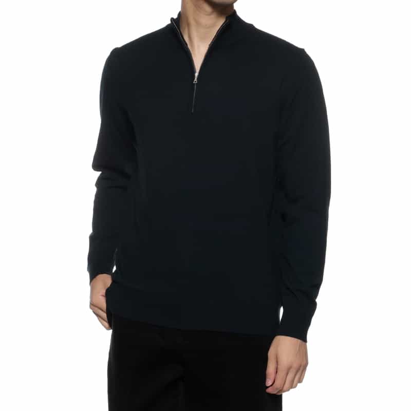 ウォッシャブル ハーフジップニットプルオーバー