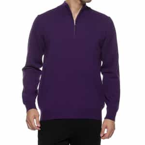 ウォッシャブル ハーフジップニットプルオーバー