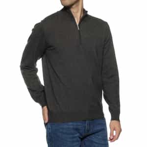 ウォッシャブル ハーフジップニットプルオーバー