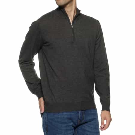 ウォッシャブル ハーフジップニットプルオーバー