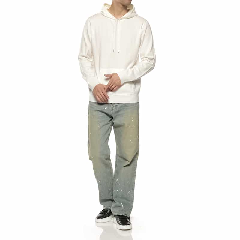 BARNEYS NEW YORK フード付ニットプルオーバー WHITE