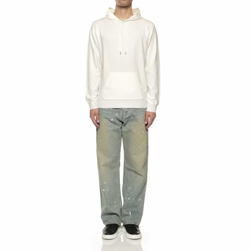 BARNEYS NEW YORK フード付ニットプルオーバー WHITE