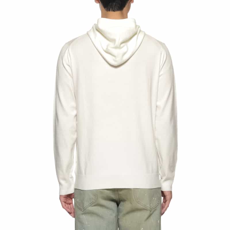 BARNEYS NEW YORK フード付ニットプルオーバー WHITE