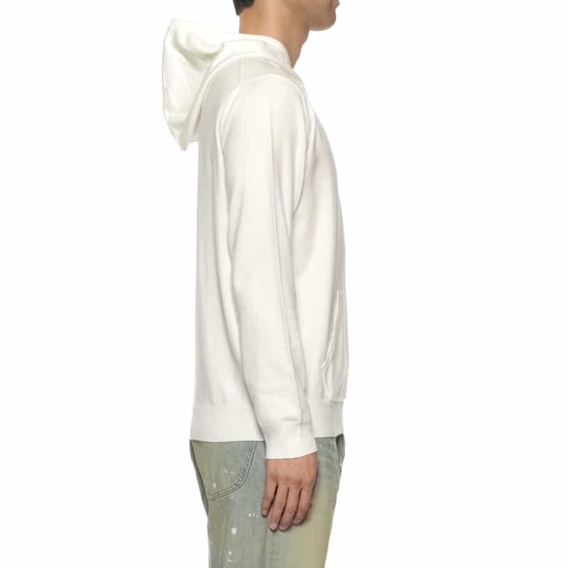 BARNEYS NEW YORK フード付ニットプルオーバー WHITE