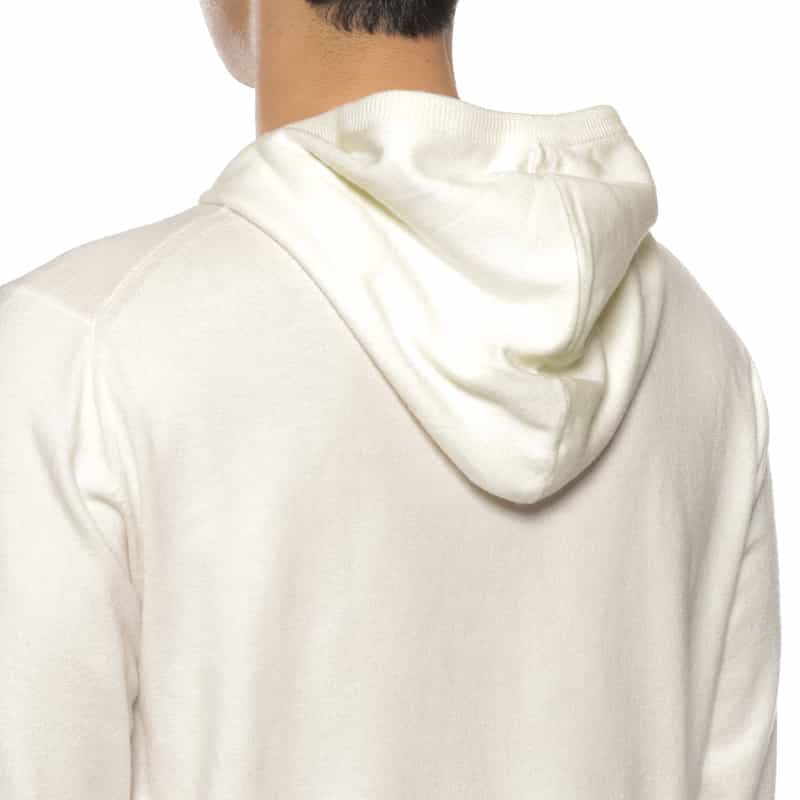 BARNEYS NEW YORK フード付ニットプルオーバー WHITE
