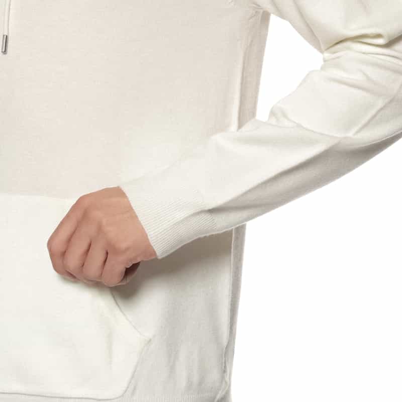 BARNEYS NEW YORK フード付ニットプルオーバー WHITE