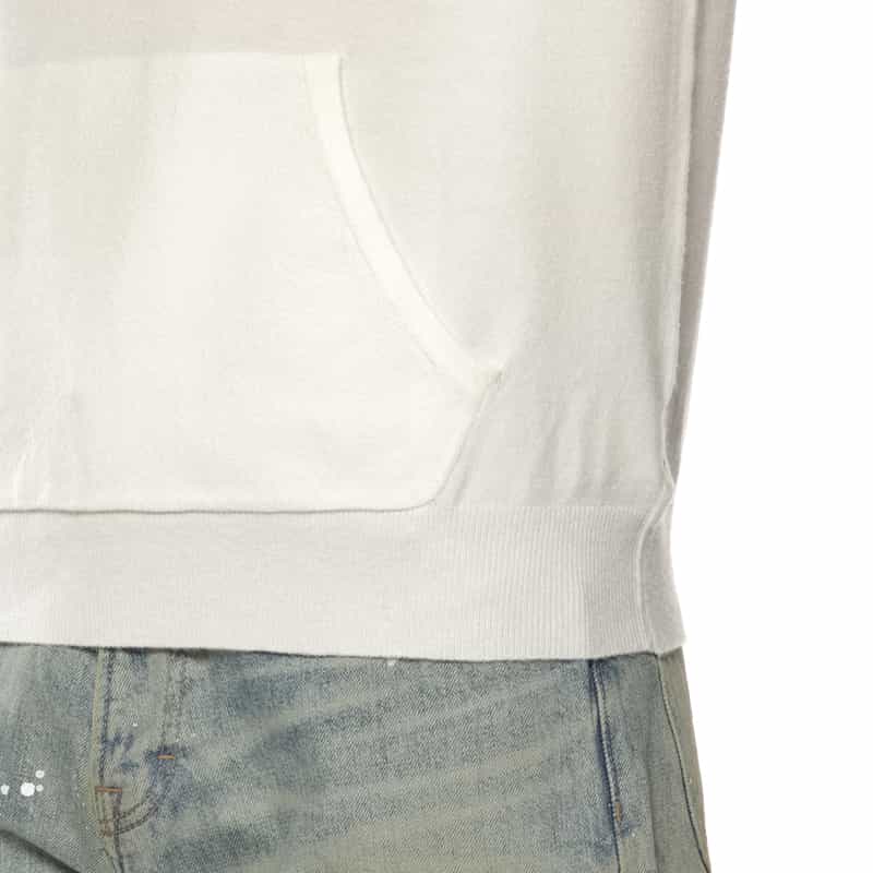 BARNEYS NEW YORK フード付ニットプルオーバー WHITE