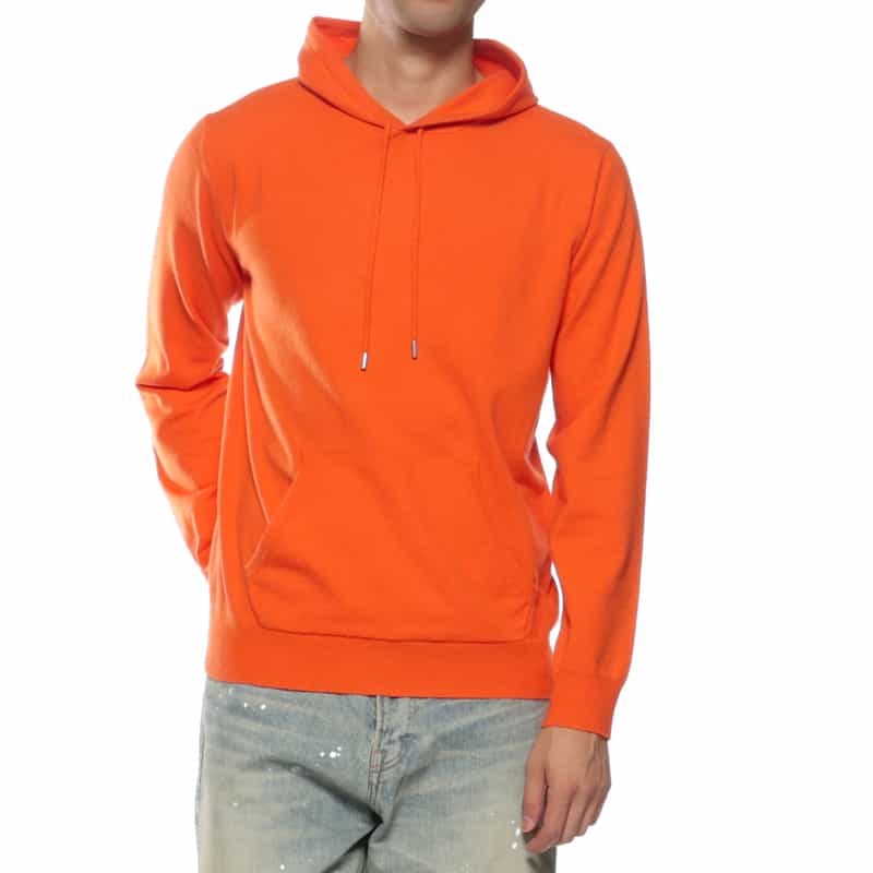 フード付ニットプルオーバー