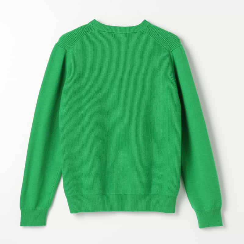 BARNEYS NEW YORK ウォッシャブル クルーネックニットプルオーバー GREEN