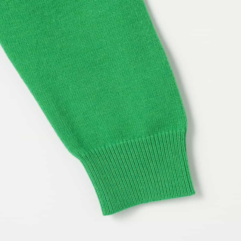 BARNEYS NEW YORK ウォッシャブル クルーネックニットプルオーバー GREEN