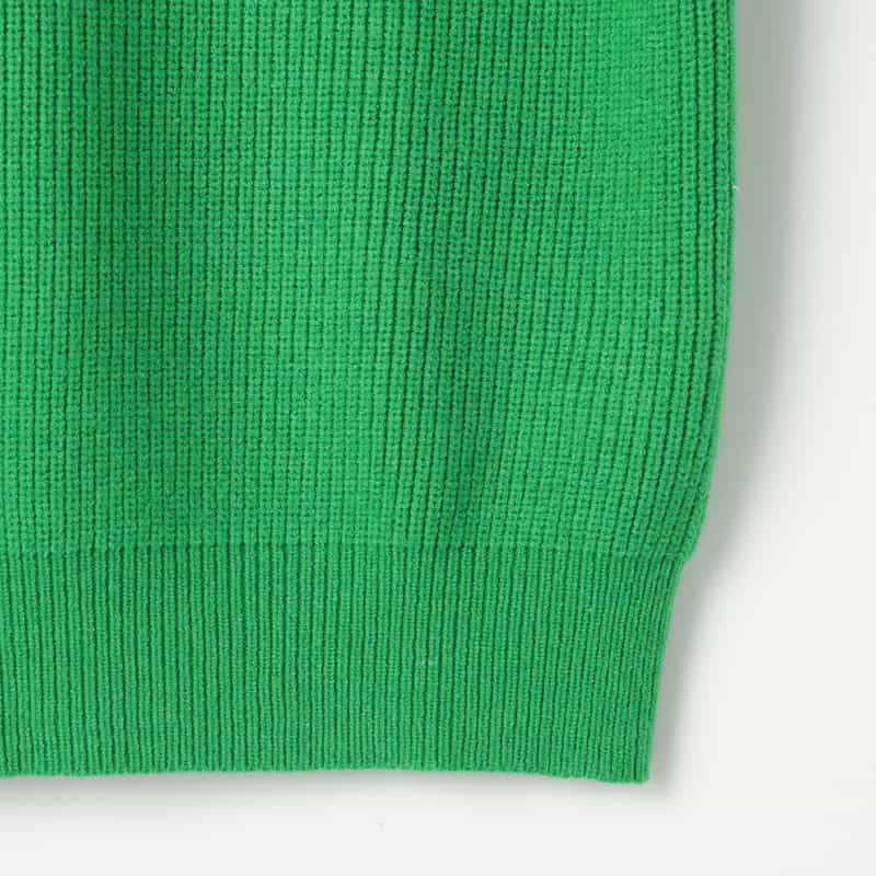 BARNEYS NEW YORK ウォッシャブル クルーネックニットプルオーバー GREEN