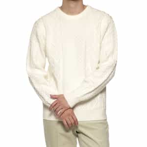 ウォッシャブル ケーブル編みニットプルオーバー