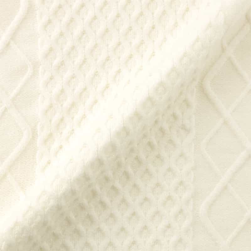 BARNEYS NEW YORK ウォッシャブル ケーブル編みニットプルオーバー WHITE