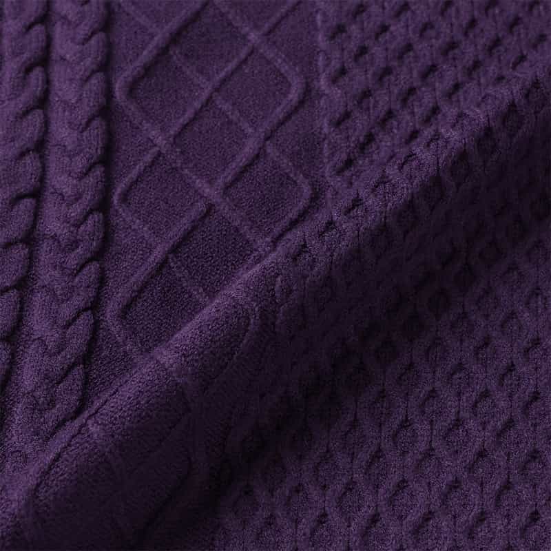 BARNEYS NEW YORK ウォッシャブル ケーブル編みニットプルオーバー PURPLE