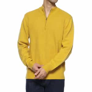 ウォッシャブル ハーフジップニットプルオーバー