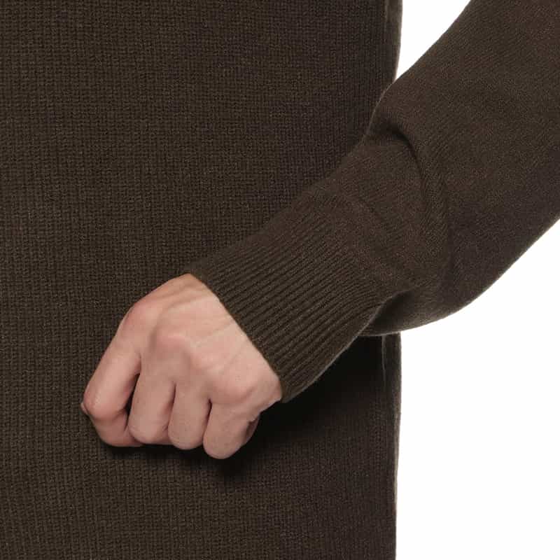 BARNEYS NEW YORK ウォッシャブル ハーフジップニットプルオーバー BROWN