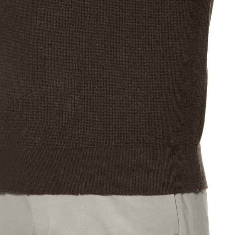 BARNEYS NEW YORK ウォッシャブル ハーフジップニットプルオーバー BROWN