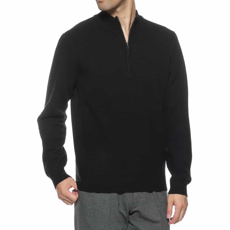 ウォッシャブル ハーフジップニットプルオーバー