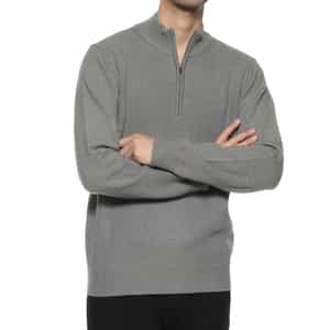 ウォッシャブル ハーフジップニットプルオーバー