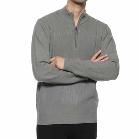 ウォッシャブル ハーフジップニットプルオーバー