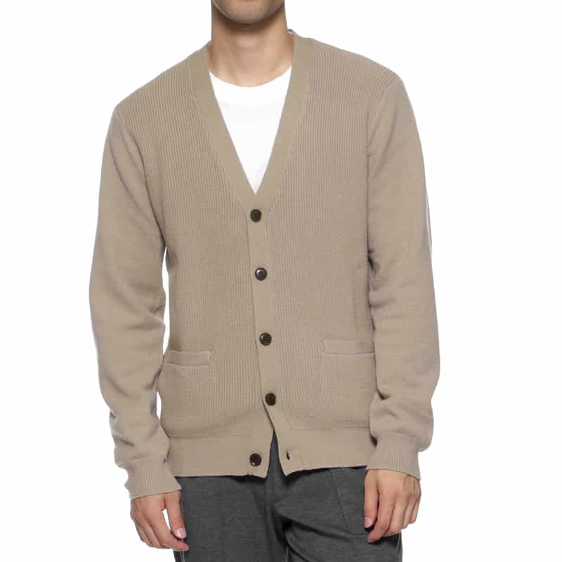 BARNEYS NEW YORK ウォッシャブル Vネックニットカーディガン BEIGE