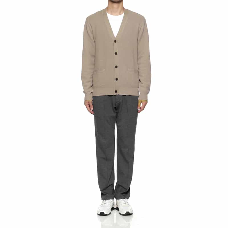 BARNEYS NEW YORK ウォッシャブル Vネックニットカーディガン BEIGE