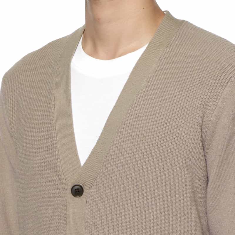 BARNEYS NEW YORK ウォッシャブル Vネックニットカーディガン BEIGE