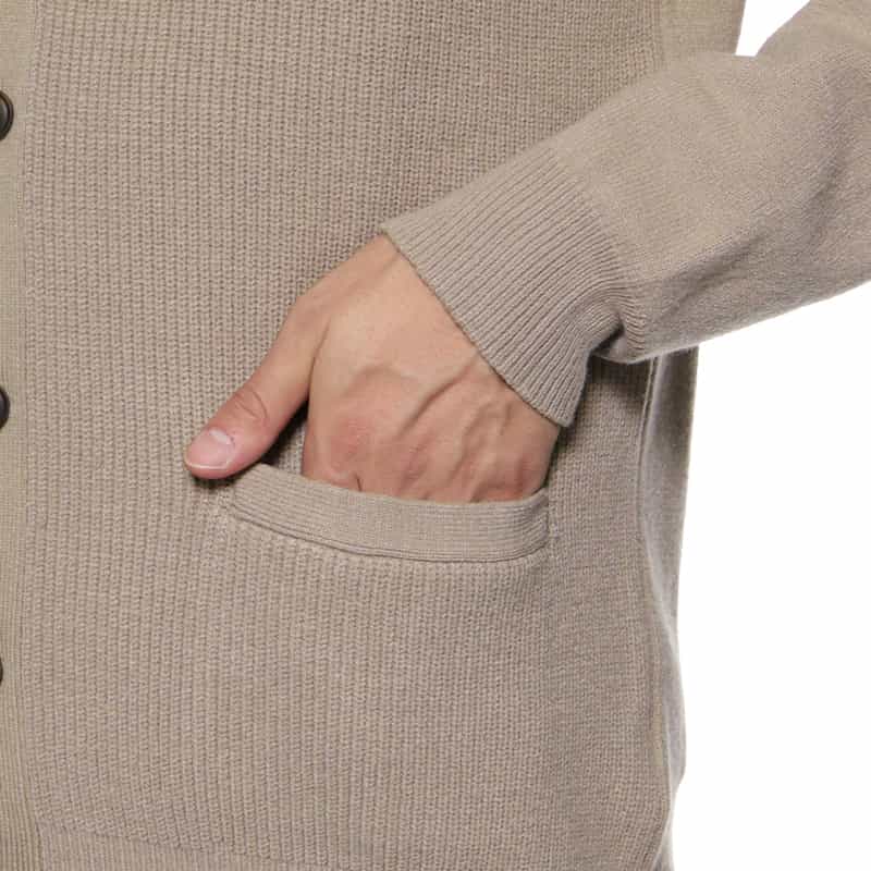 BARNEYS NEW YORK ウォッシャブル Vネックニットカーディガン BEIGE