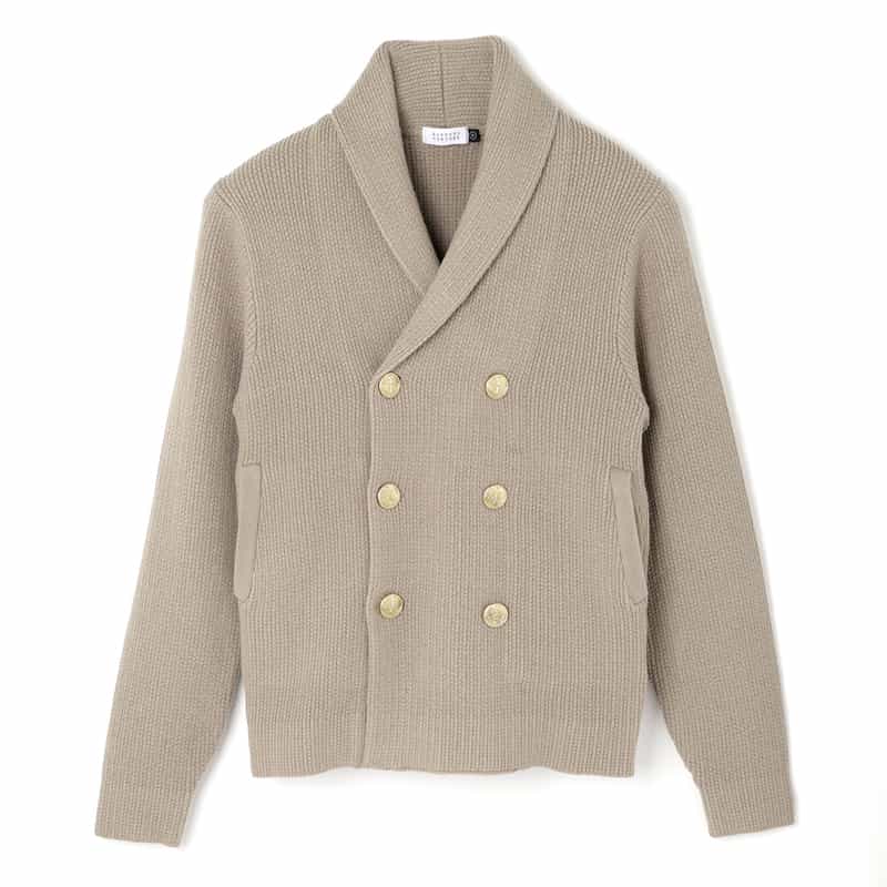 ウォッシャブル ショールカラーニットジャケット