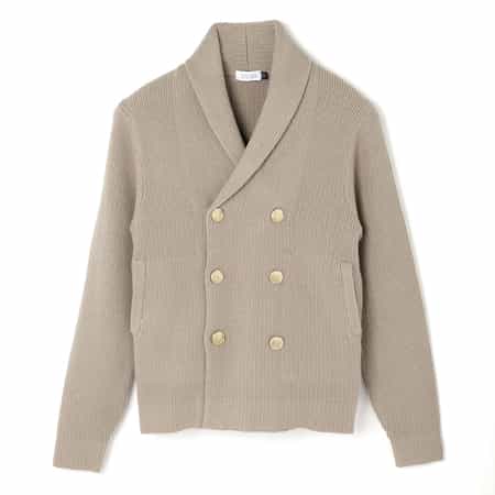 ウォッシャブル ショールカラーニットジャケット