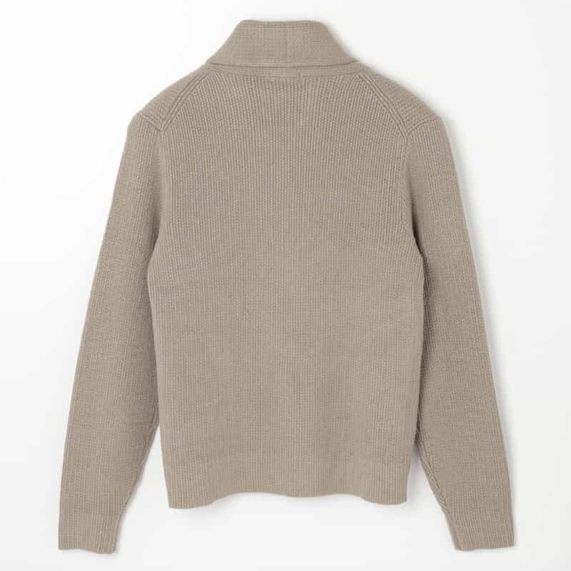 BARNEYS NEW YORK ウォッシャブル ショールカラーニットジャケット BEIGE