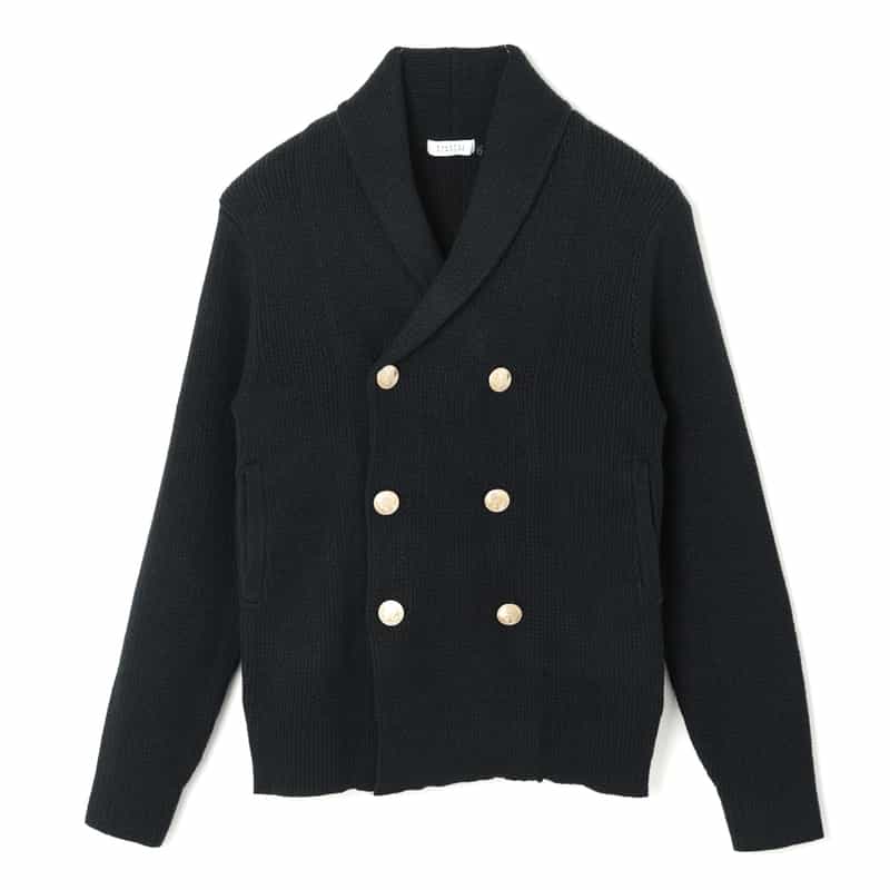 ウォッシャブル ショールカラーニットジャケット