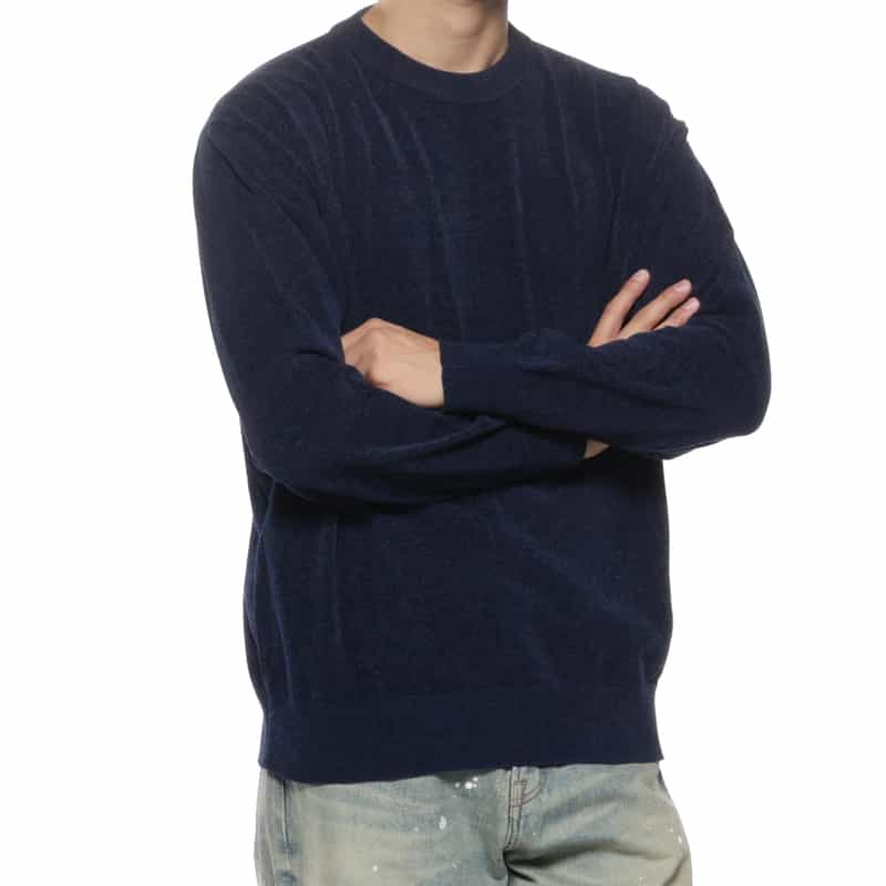 BARNEYS NEW YORK クルーネックニットプルオーバー NAVY
