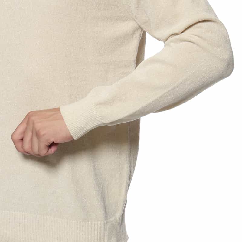 BARNEYS NEW YORK モックネックニットプルオーバー WHITE