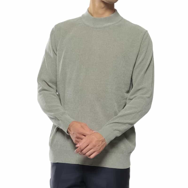 モックネックニットプルオーバー