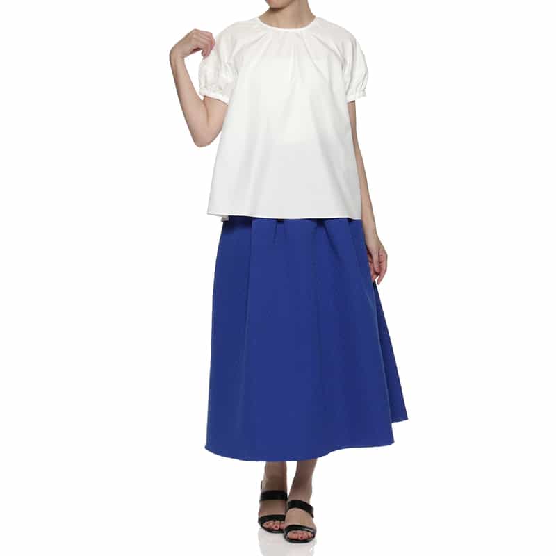 BARNEYS NEW YORK ウォッシャブル バッグリボン付ブラウス WHITE