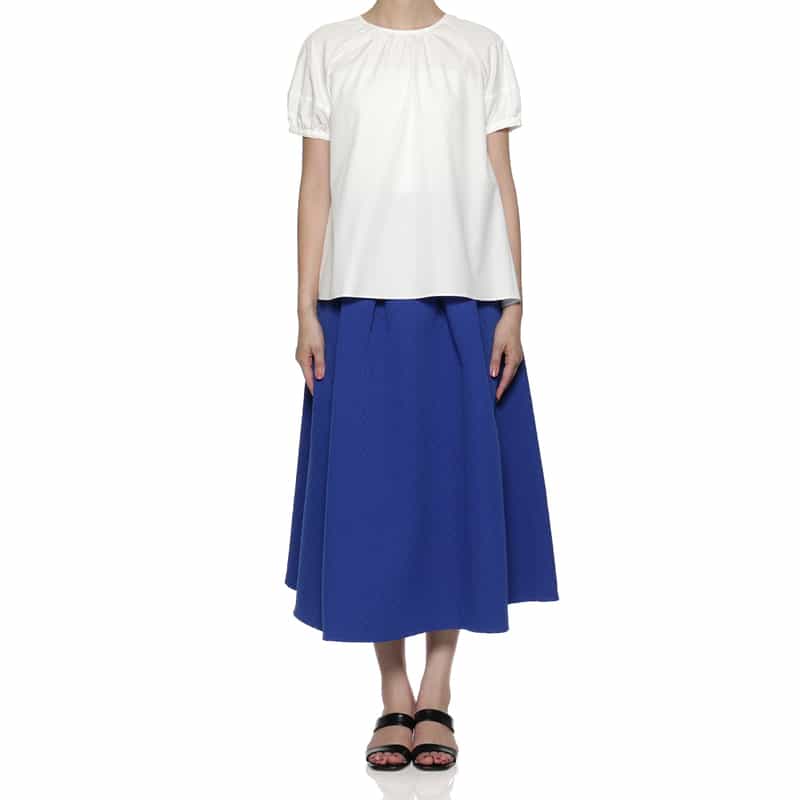 BARNEYS NEW YORK ウォッシャブル バッグリボン付ブラウス WHITE