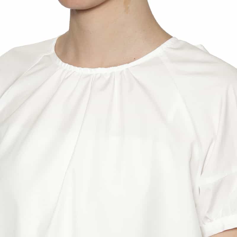 BARNEYS NEW YORK ウォッシャブル バッグリボン付ブラウス WHITE