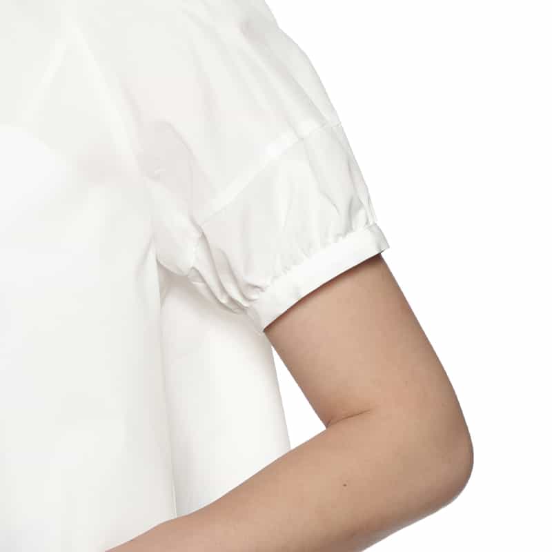 BARNEYS NEW YORK ウォッシャブル バッグリボン付ブラウス WHITE