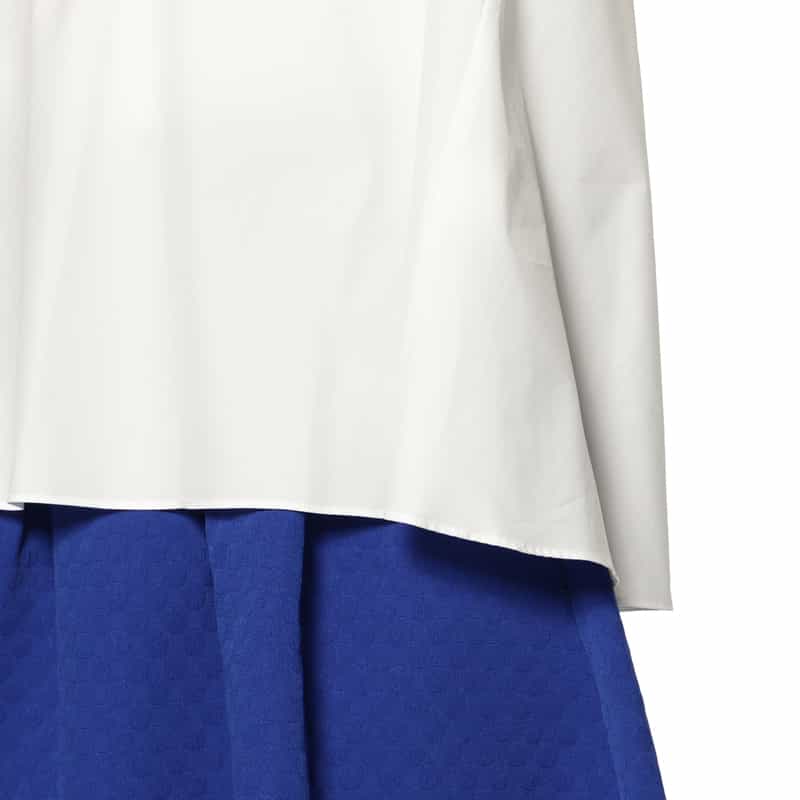 BARNEYS NEW YORK ウォッシャブル バッグリボン付ブラウス WHITE