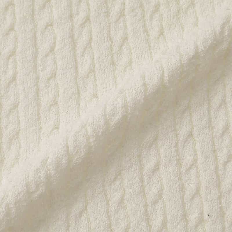 BARNEYS NEW YORK ウォッシャブル ケーブルジップアップパーカー WHITE