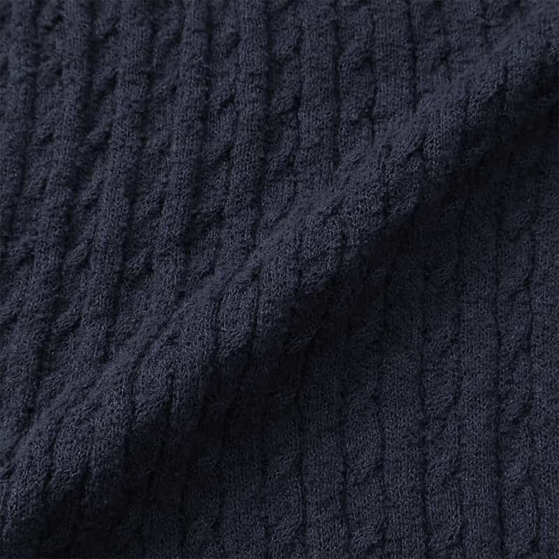 BARNEYS NEW YORK ウォッシャブル ケーブルジップアップパーカー NAVY